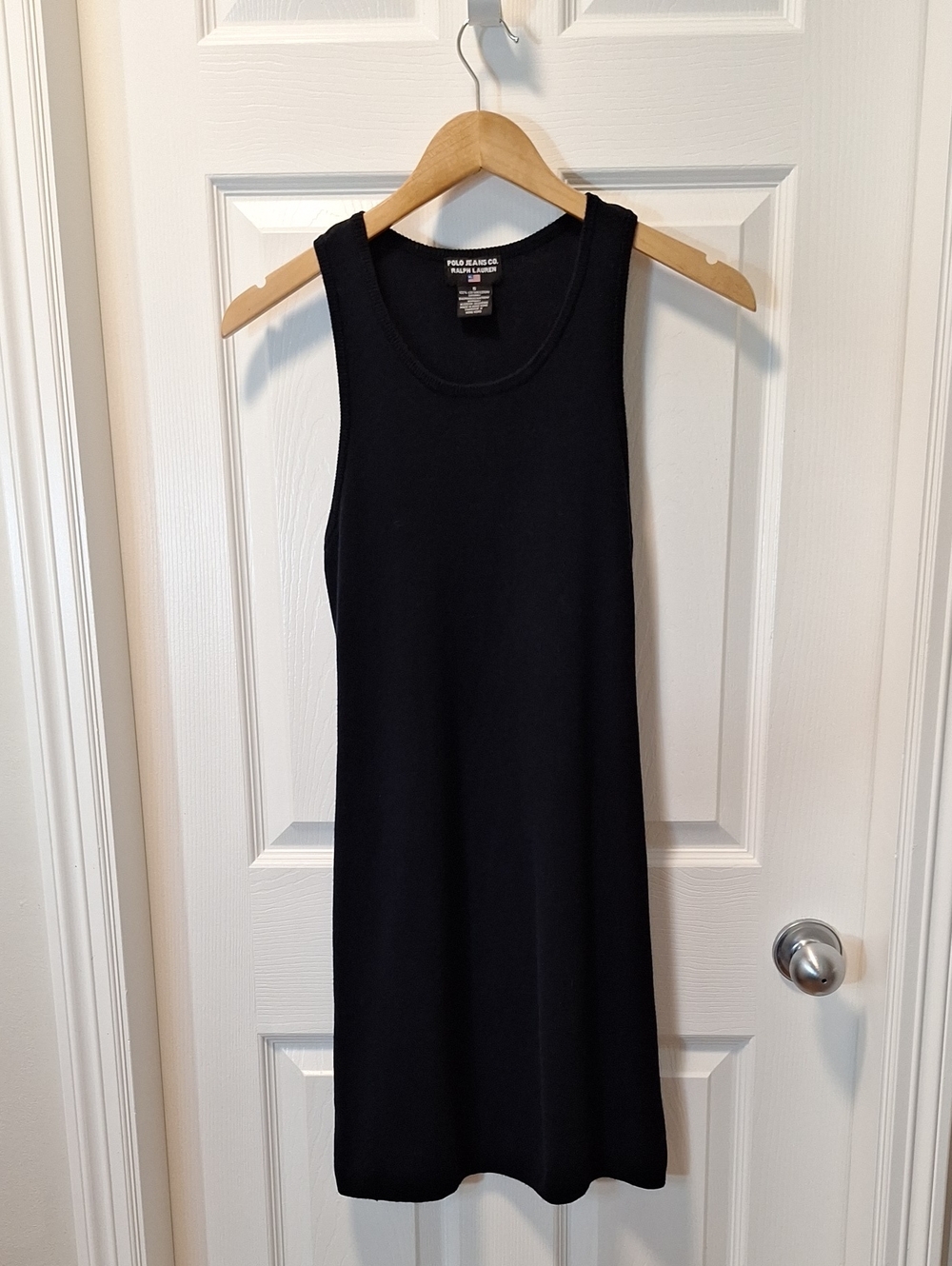 Vintage Polo by Ralph Lauren Black Sleeveless Dress. 100% Cotton.